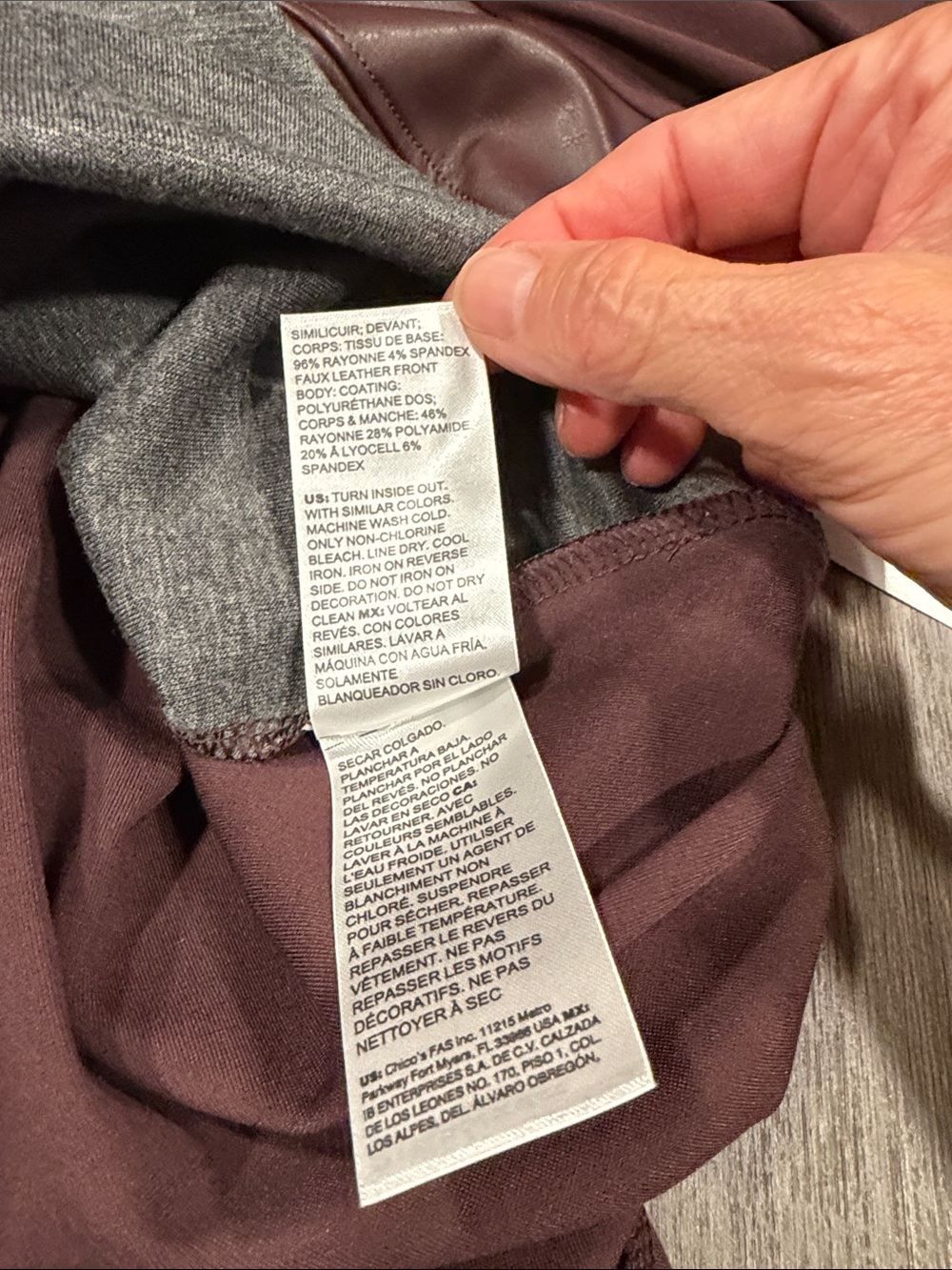 Chico's Faux Leather Tunic in Mauve Plum - Picture 10 of 11